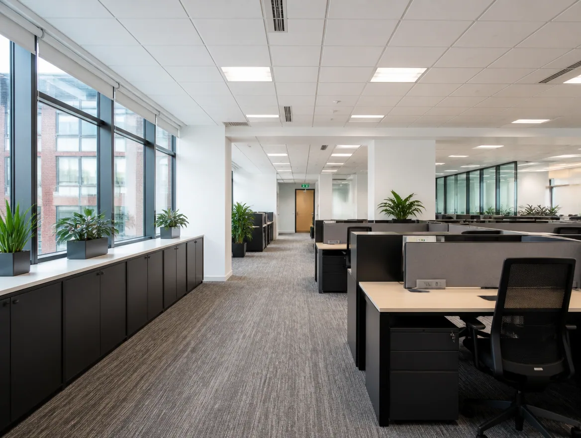 Office Buildings lit with new LED fixtures
